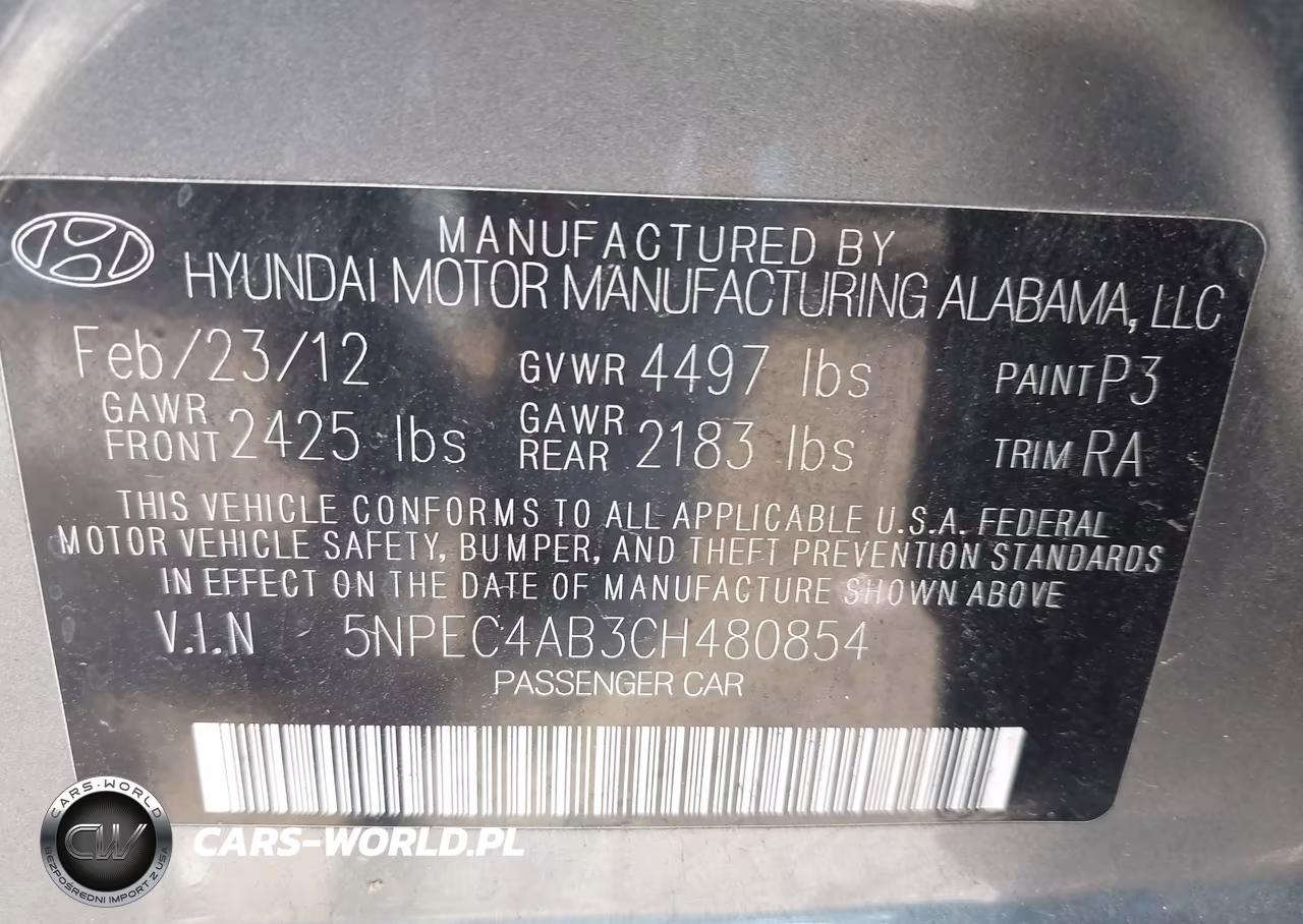 2012 Hyundai Sonata Se 2.0T VIN:5NPEC4AB3CH480854 - 9