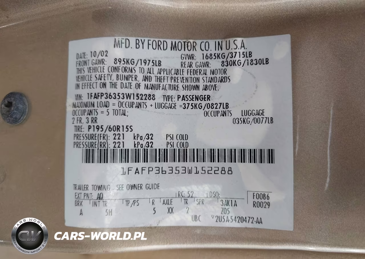 2003 Ford Focus Se-Ztw VIN:1FAFP36353W152288 - 9