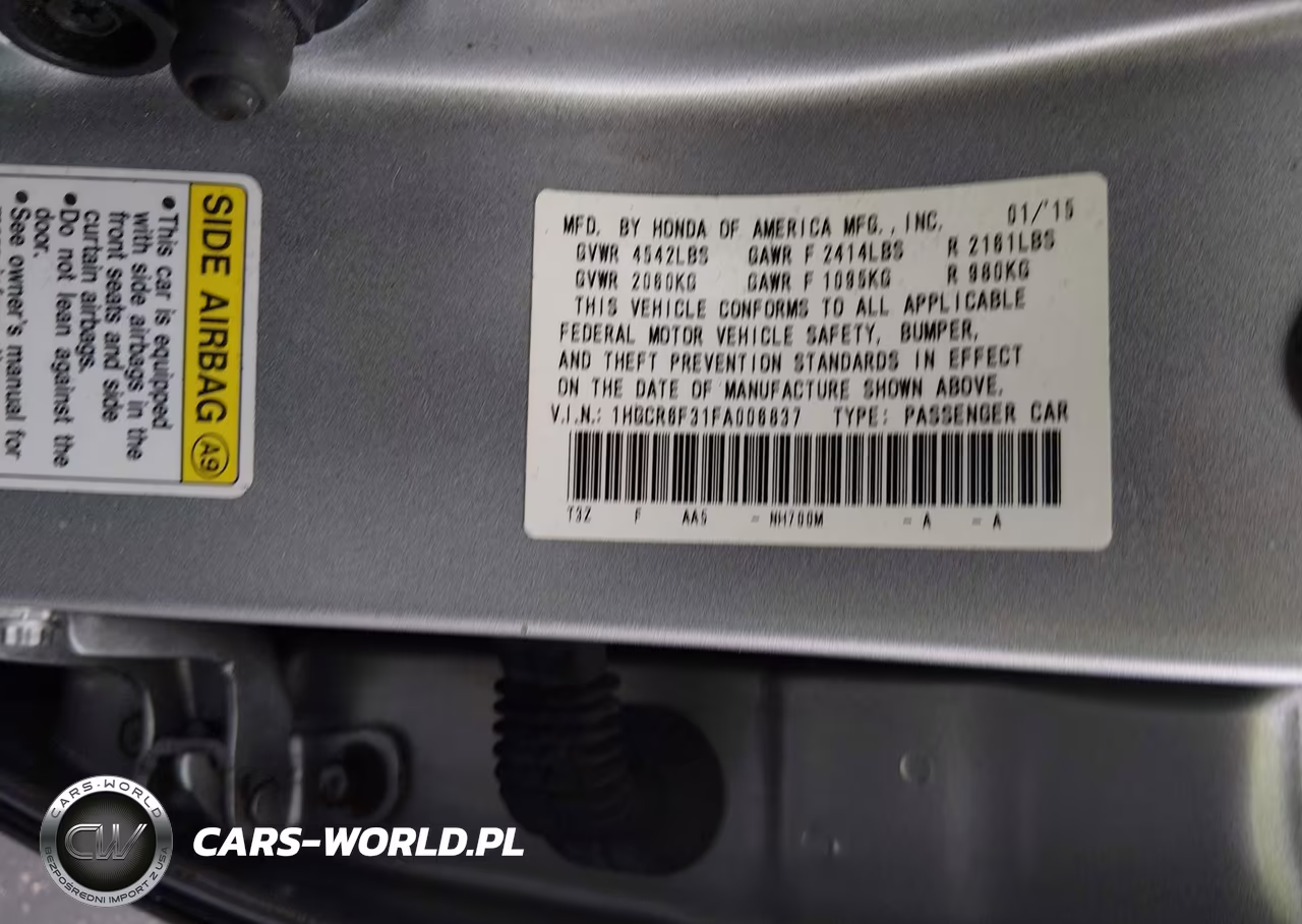 2015 Honda Accord Hybrid VIN:1HGCR6F31FA006837 - 9