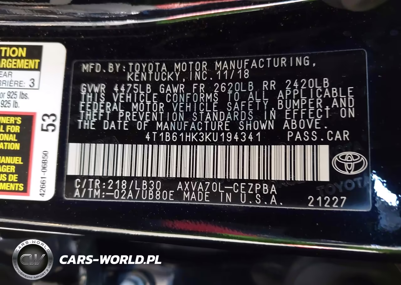 2019 Toyota Camry Xse VIN:4T1B61HK3KU194341 - 17