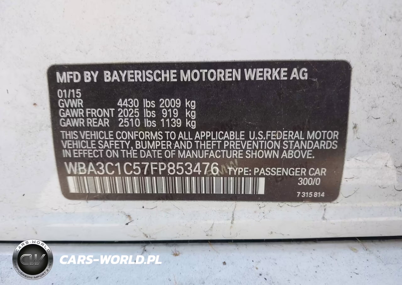 2015 BMW 328I VIN:WBA3C1C57FP853476 - 9