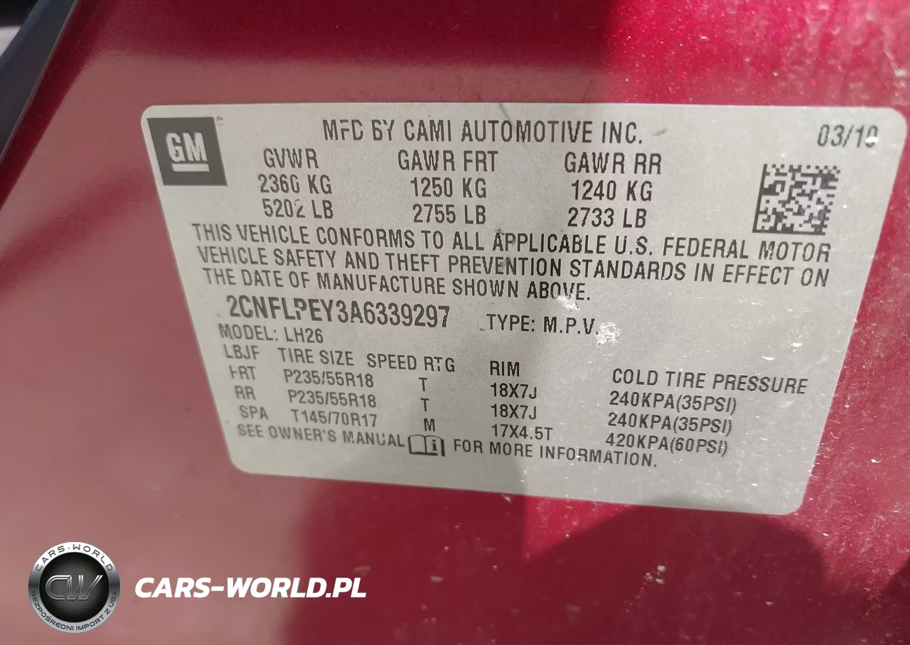 2010 Chevrolet Equinox Lt VIN:2CNFLPEY3A6339297 - 9