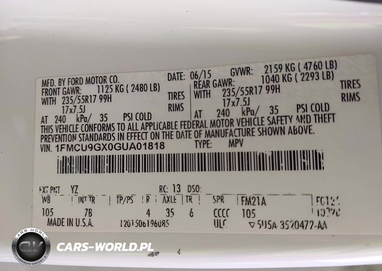 2016 Ford Escape Se VIN:1FMCU9GX0GUA01818 - 9
