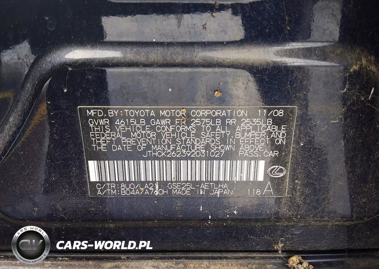 2009 Lexus Is 250 VIN:JTHCK262392031027 - 9