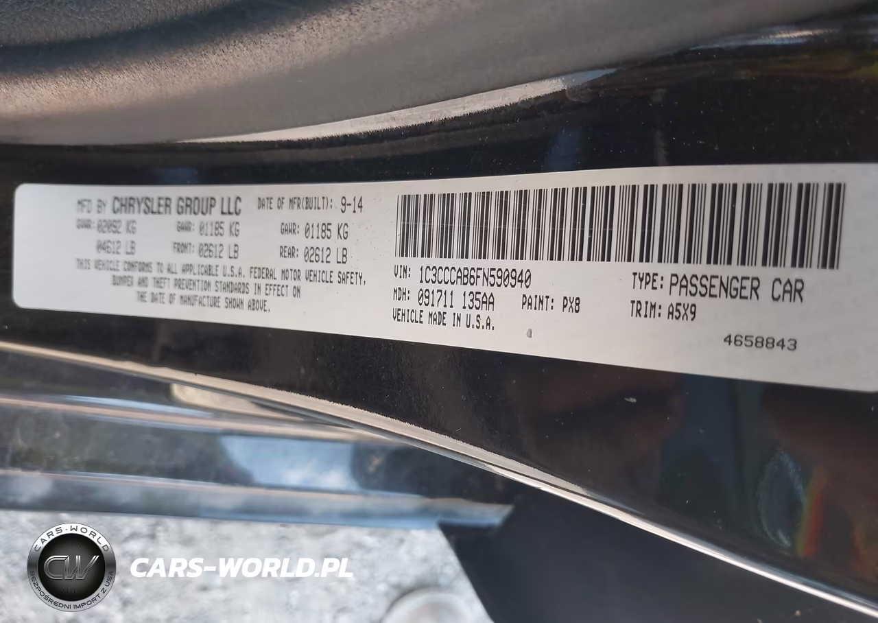 2015 Chrysler 200 Limited VIN:1C3CCCAB6FN590940 - 9