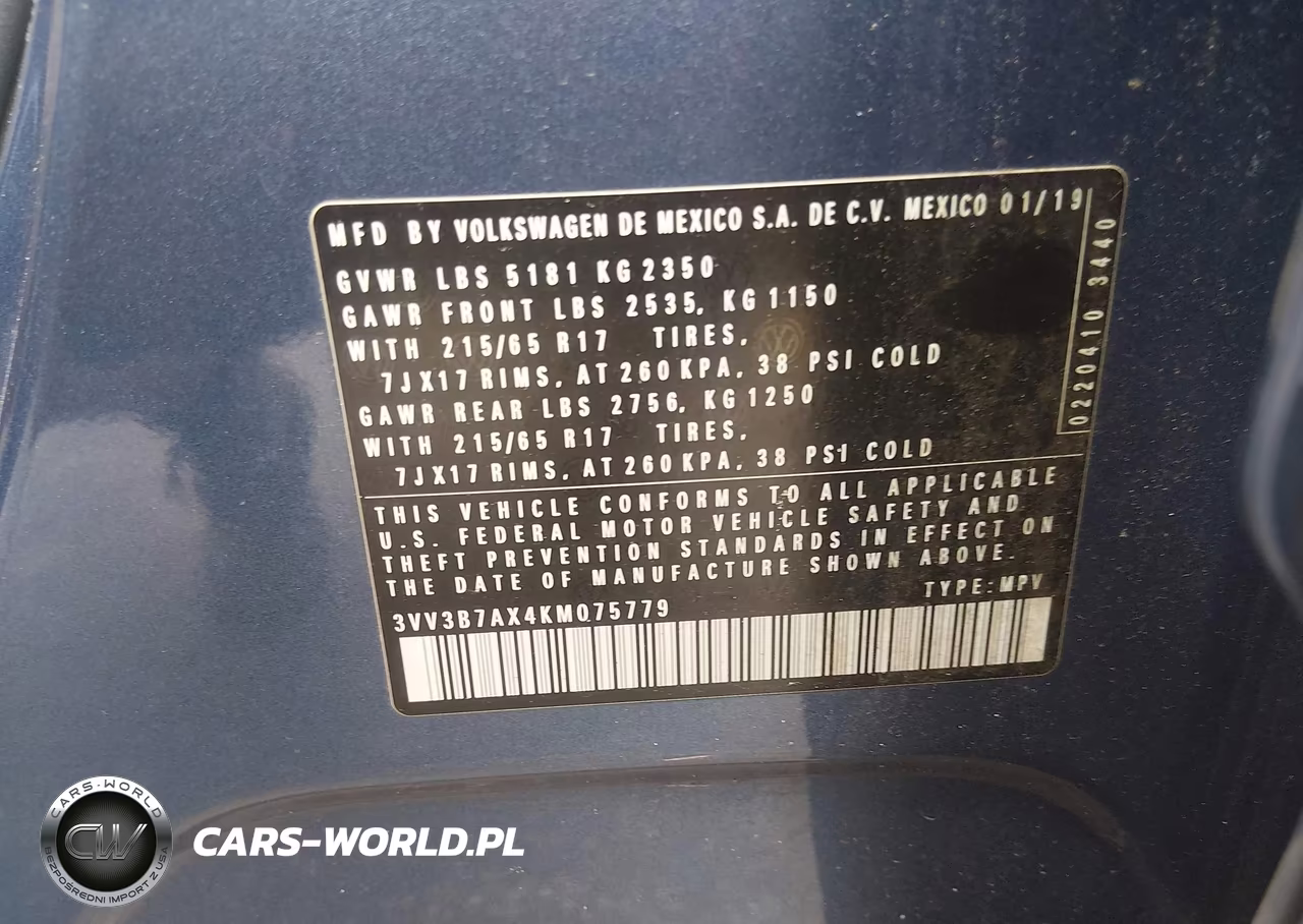 2019 Volkswagen Tiguan 2.0T Se-2.0T Sel-2.0T Sel R-Line-2.0T Sel R-Line Black VIN:3VV3B7AX4KM075779 - 9