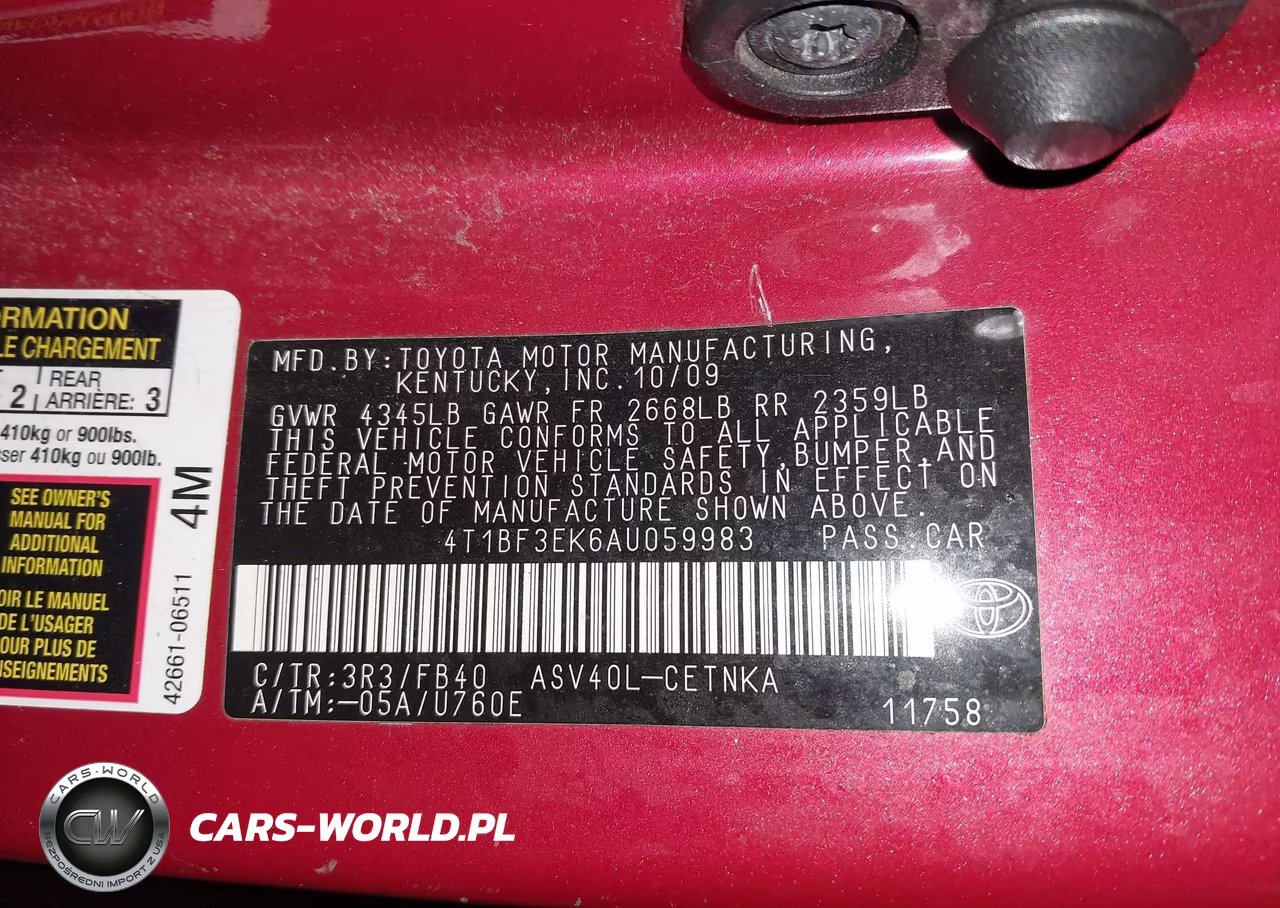 2010 Toyota Camry Le VIN:4T1BF3EK6AU059983 - 9