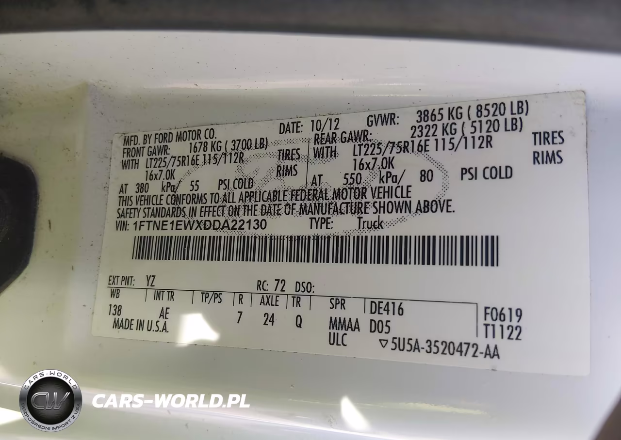 2013 Ford E-150 Commercial VIN:1FTNE1EWXDDA22130 - 9
