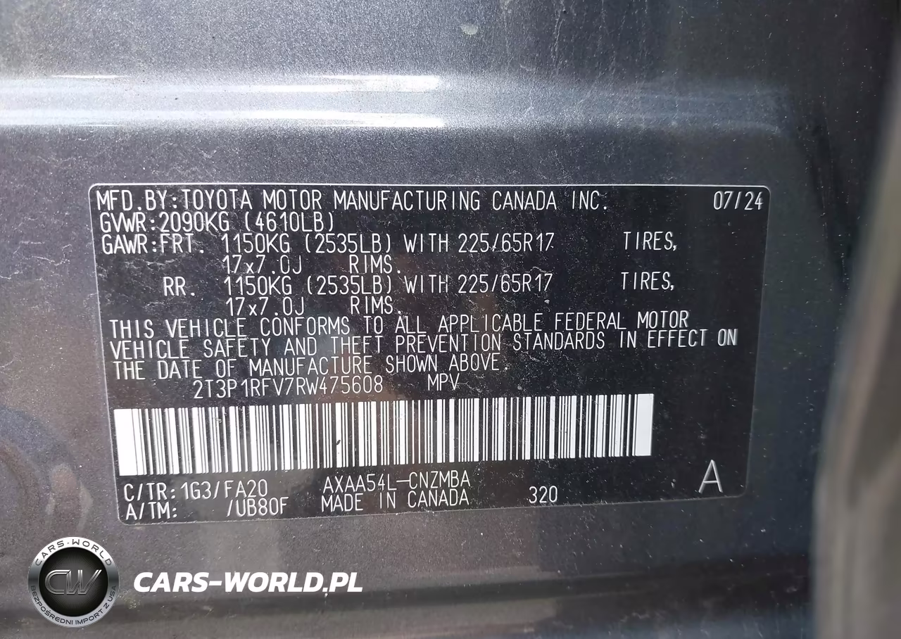 2024 Toyota Rav4 Xle VIN:2T3P1RFV7RW475608 - 9