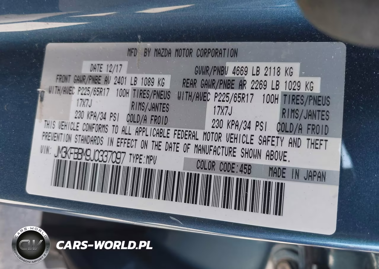 2018 Mazda Cx-5 Sport VIN:JM3KFBBM9J0337097 - 9