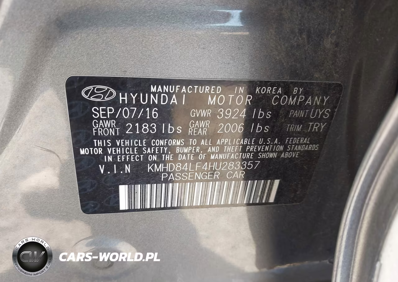 2017 Hyundai Elantra Limited VIN:KMHD84LF4HU283357 - 9
