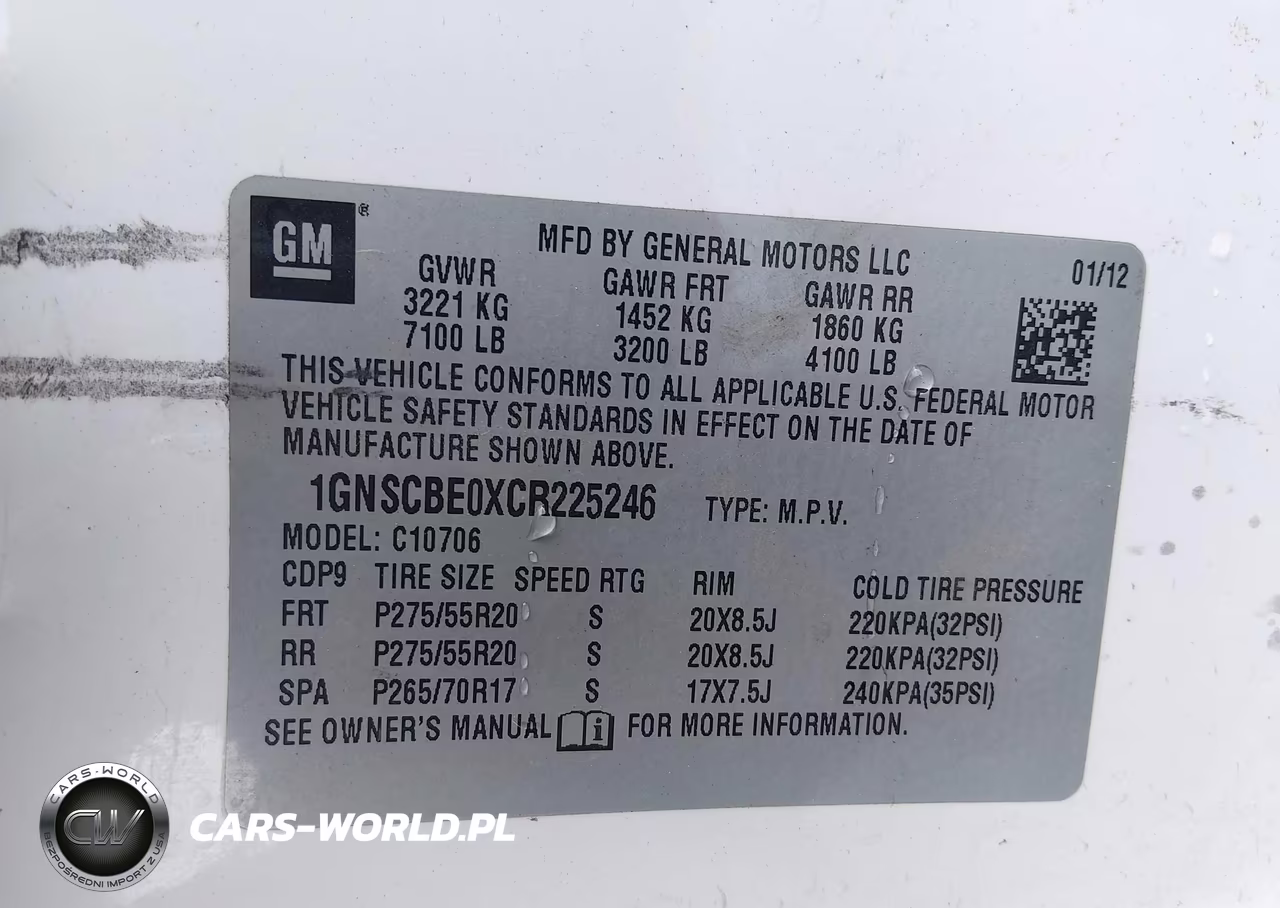 2012 Chevrolet Tahoe Lt VIN:1GNSCBE0XCR225246 - 9