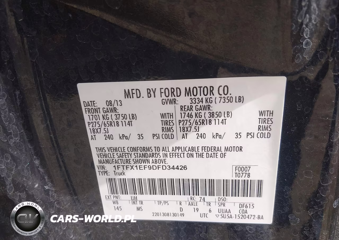 2013 Ford F-150 Xlt VIN:1FTFX1EF9DFD34426 - 9