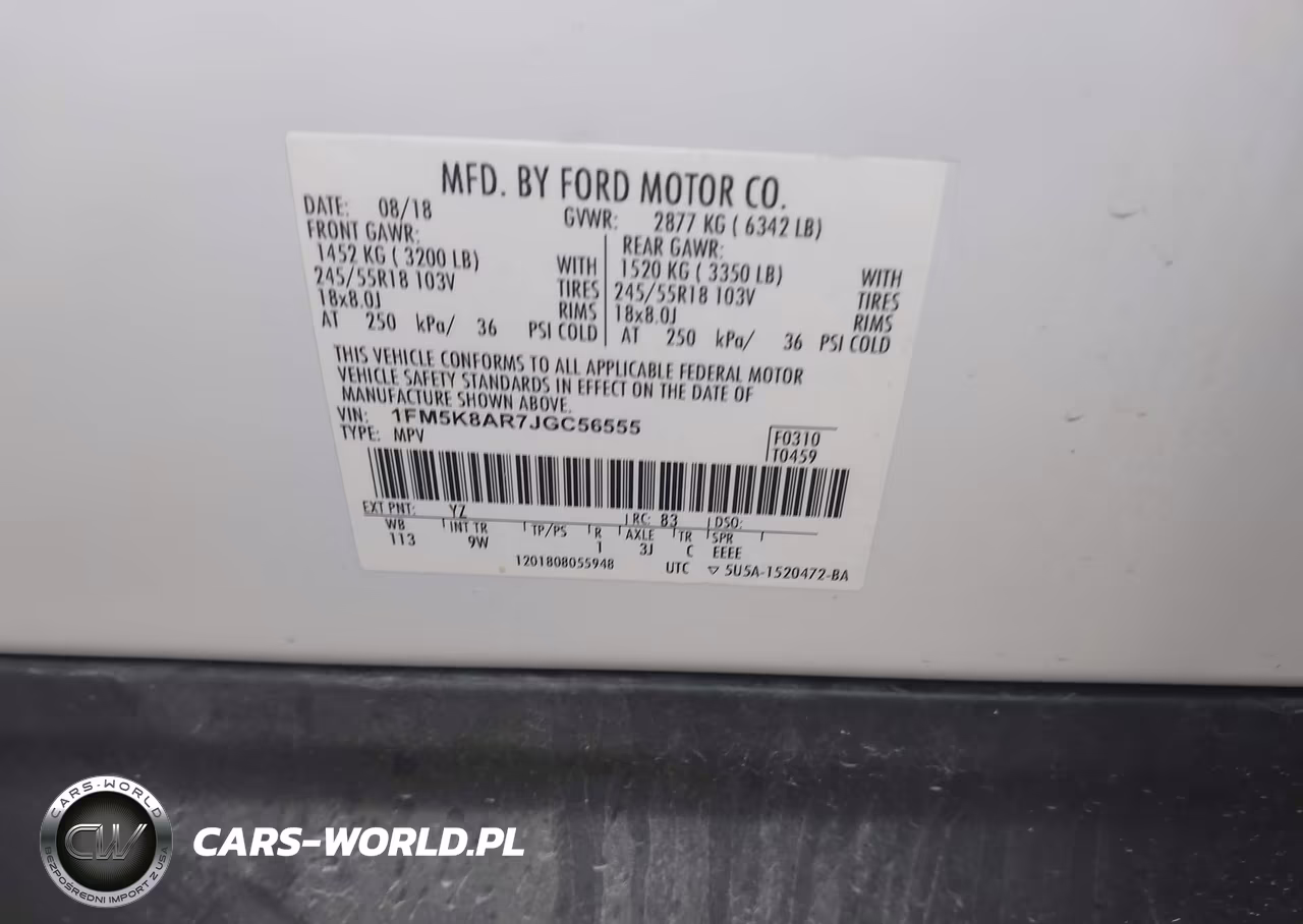 2018 Ford Police Interceptor Utility VIN:1FM5K8AR7JGC56555 - 9