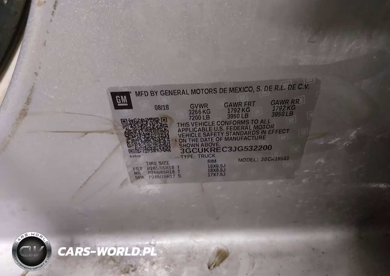 2018 Chevrolet Silverado 1500 2Lt VIN:3GCUKREC3JG532200 - 9