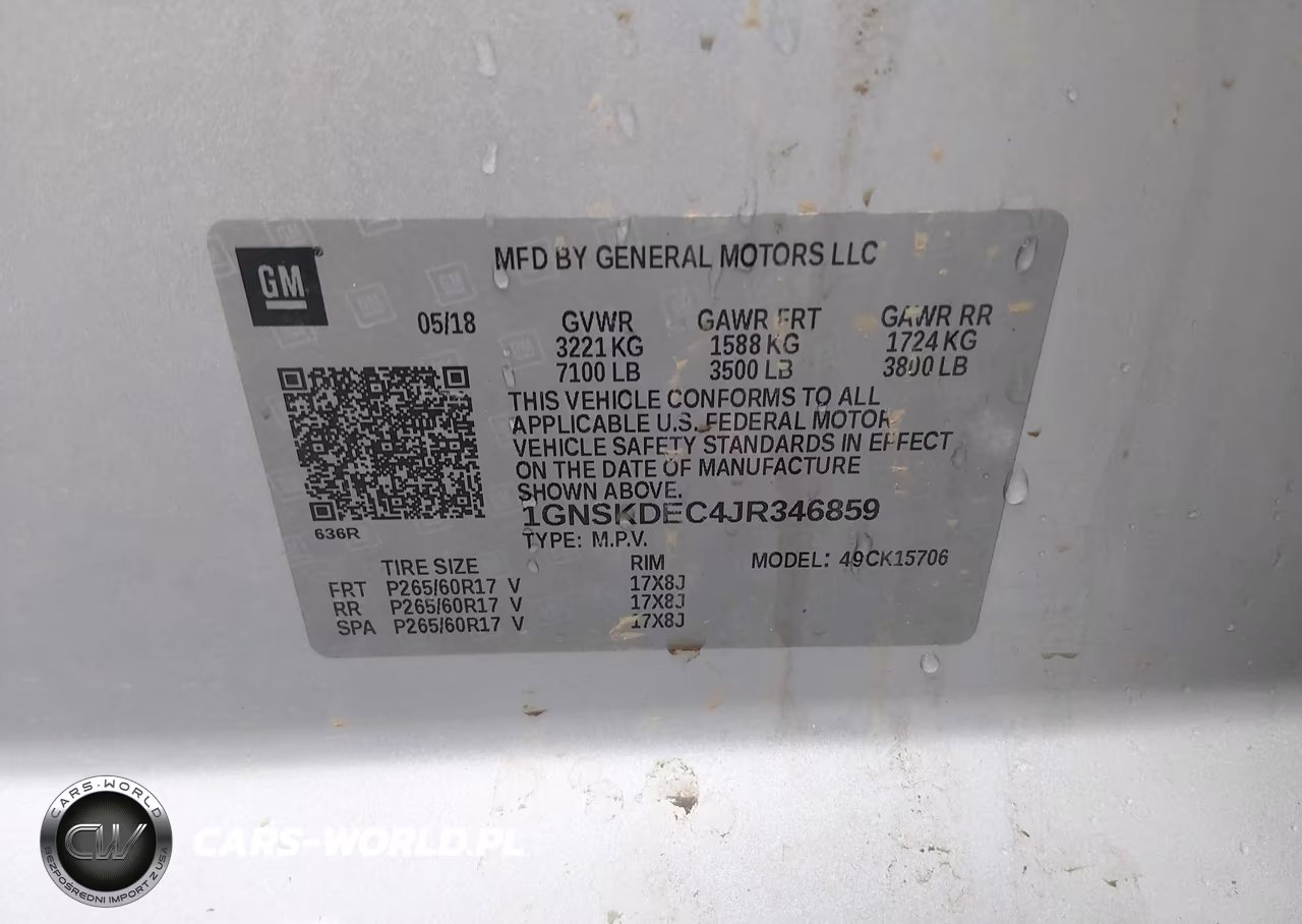 2018 Chevrolet Tahoe Commercial Fleet VIN:1GNSKDEC4JR346859 - 9