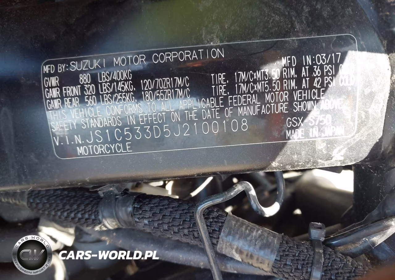 2018 Suzuki Gsx-S750 M-Z VIN:JS1C533D5J2100108 - 10