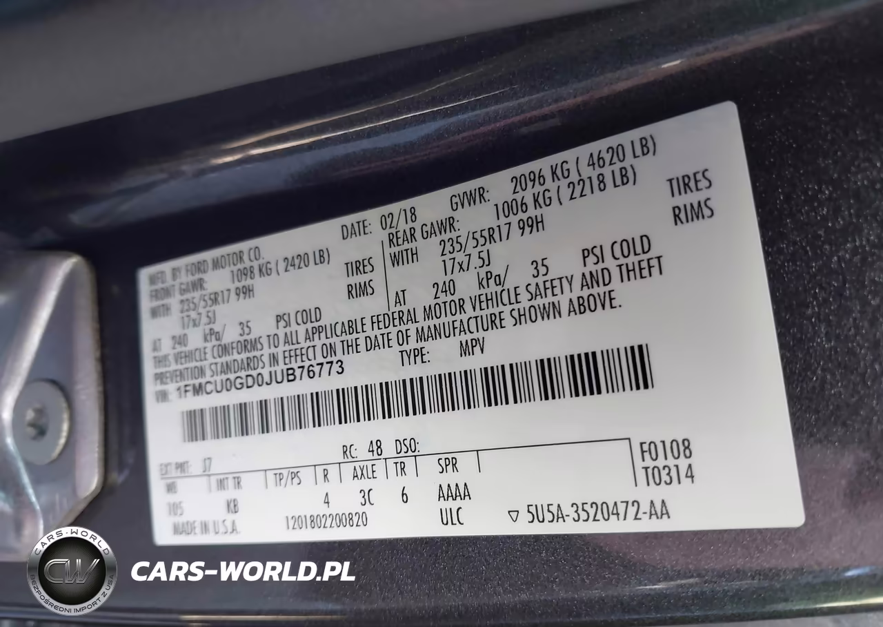 2018 Ford Escape Se VIN:1FMCU0GD0JUB76773 - 9