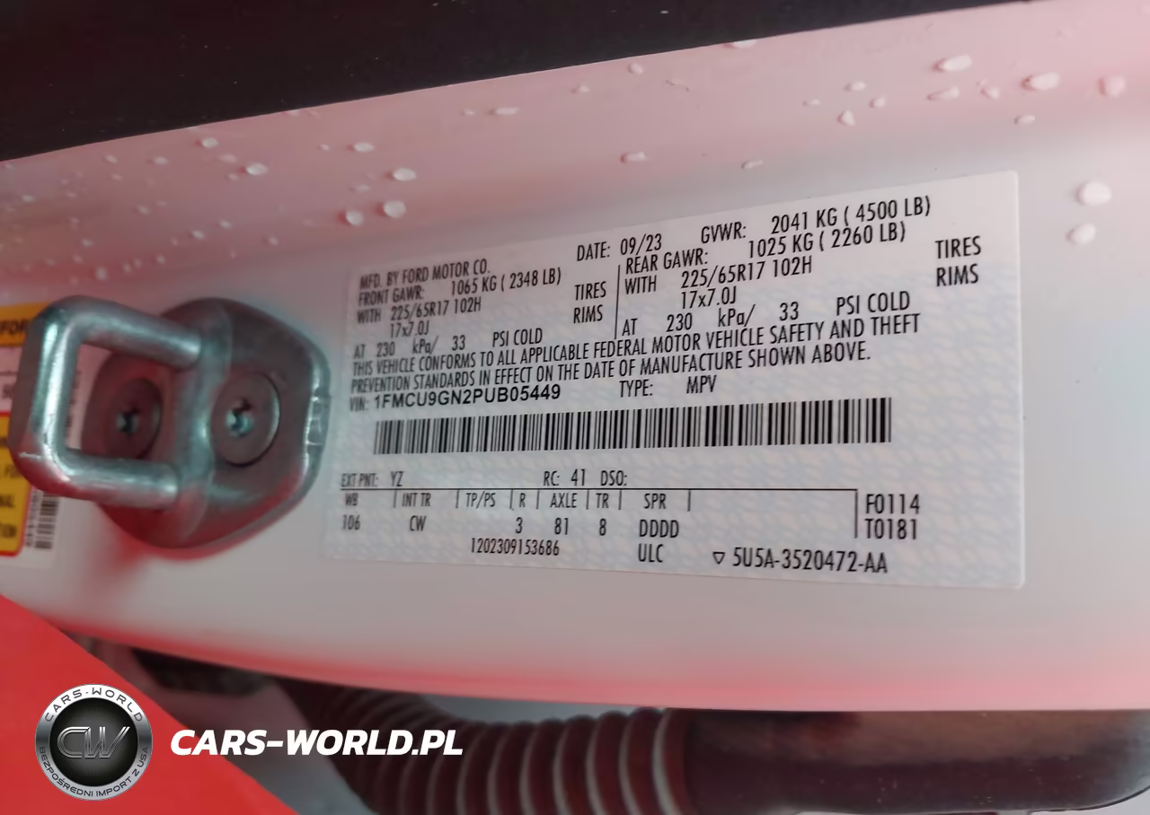 2023 Ford Escape Active VIN:1FMCU9GN2PUB05449 - 9