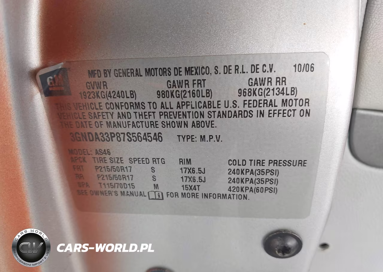 2007 Chevrolet Hhr Lt VIN:3GNDA33P87S564546 - 9