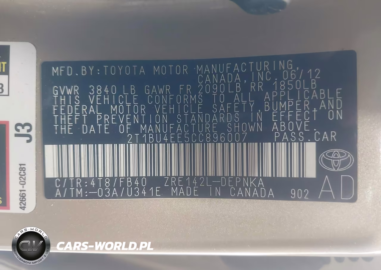 2012 Toyota Corolla Le VIN:2T1BU4EE5CC896007 - 9