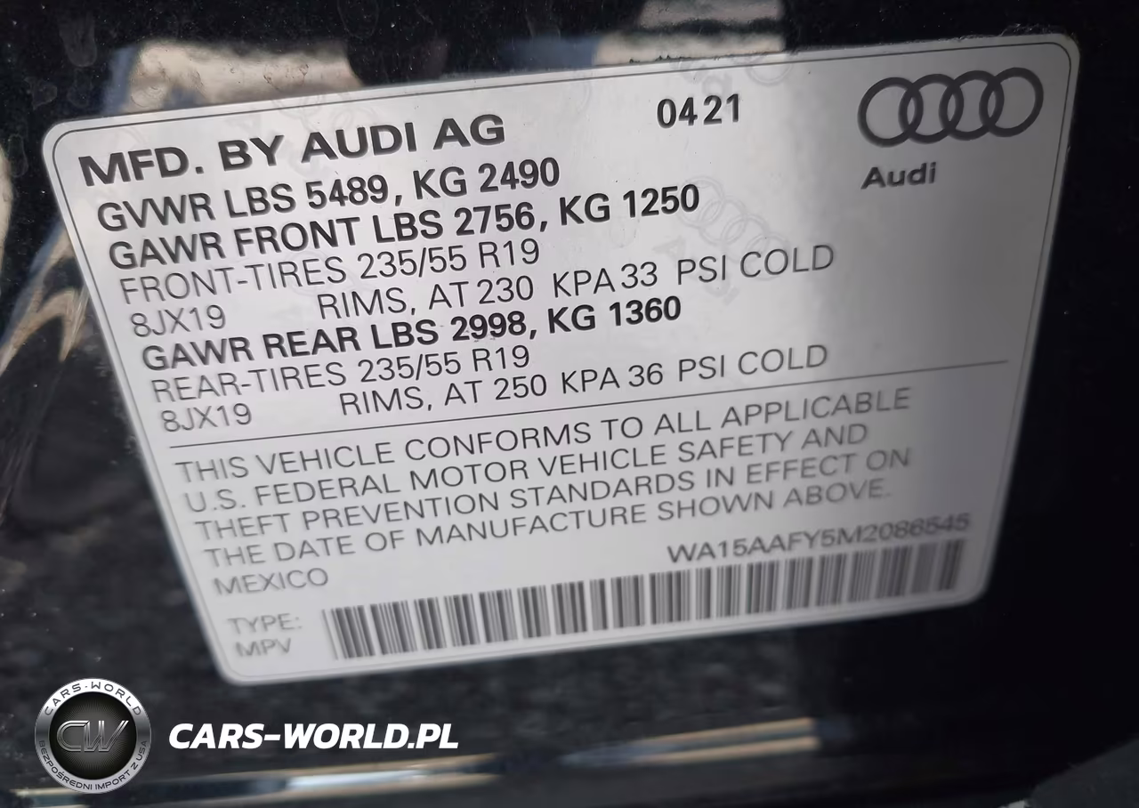 2021 Audi Q5 Sportback Premium Plus 45 Tfsi Quattro S Tronic VIN:WA15AAFY5M2086545 - 9