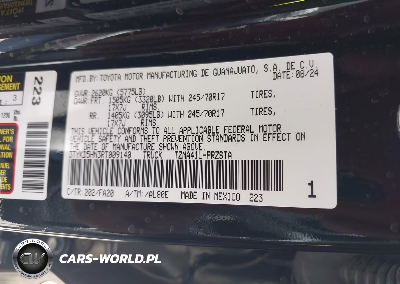 2024 Toyota Tacoma Sr VIN:3TYKD5HN3RT009140 - 9