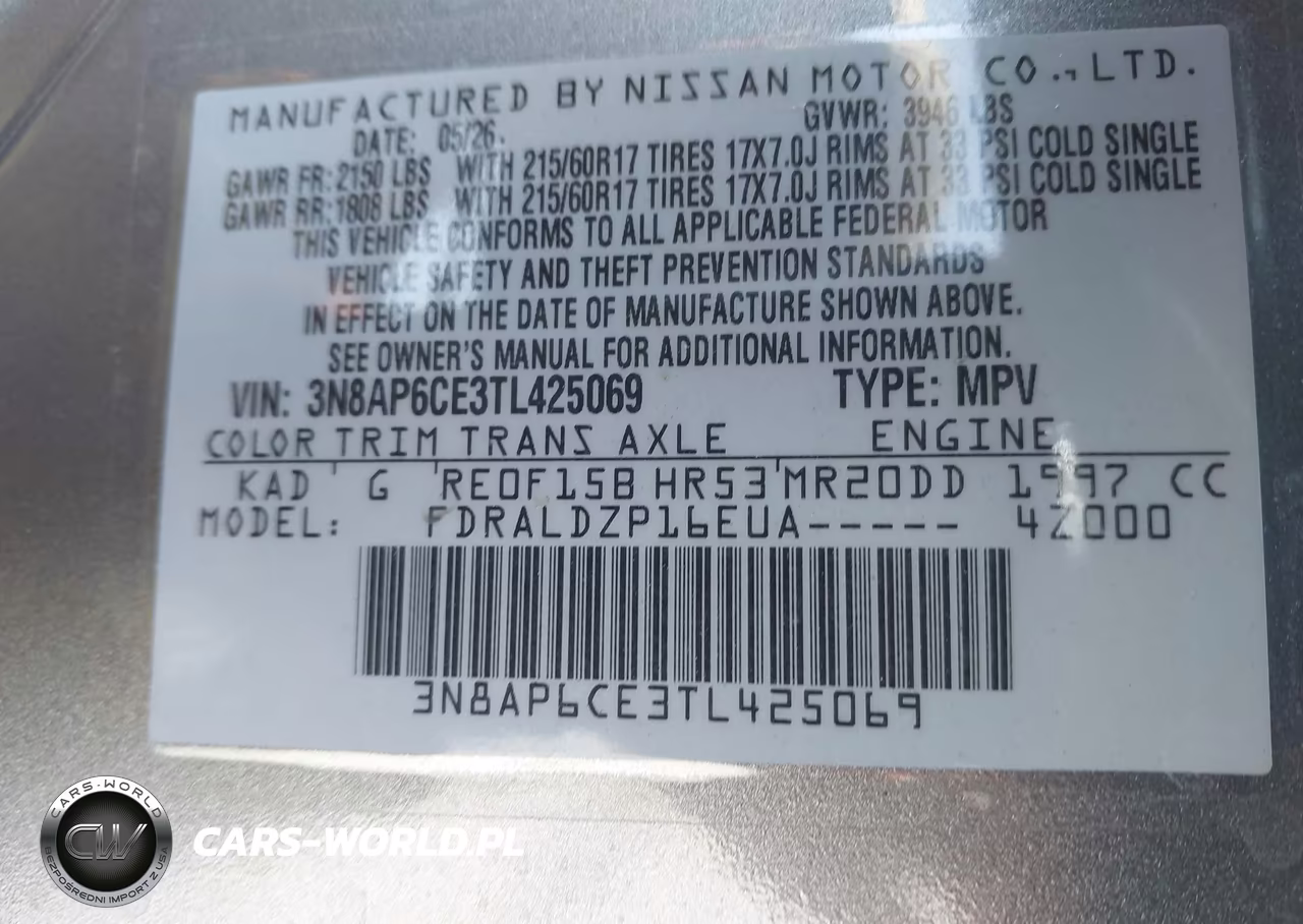 2026 Nissan Kicks Sv VIN:3N8AP6CE3TL425069 - 9