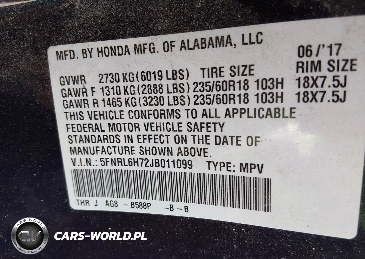 2018 Honda Odyssey Ex-L VIN:5FNRL6H72JB011099 - 9