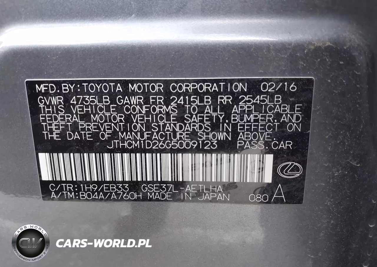 2016 Lexus Is 300 VIN:JTHCM1D26G5009123 - 9