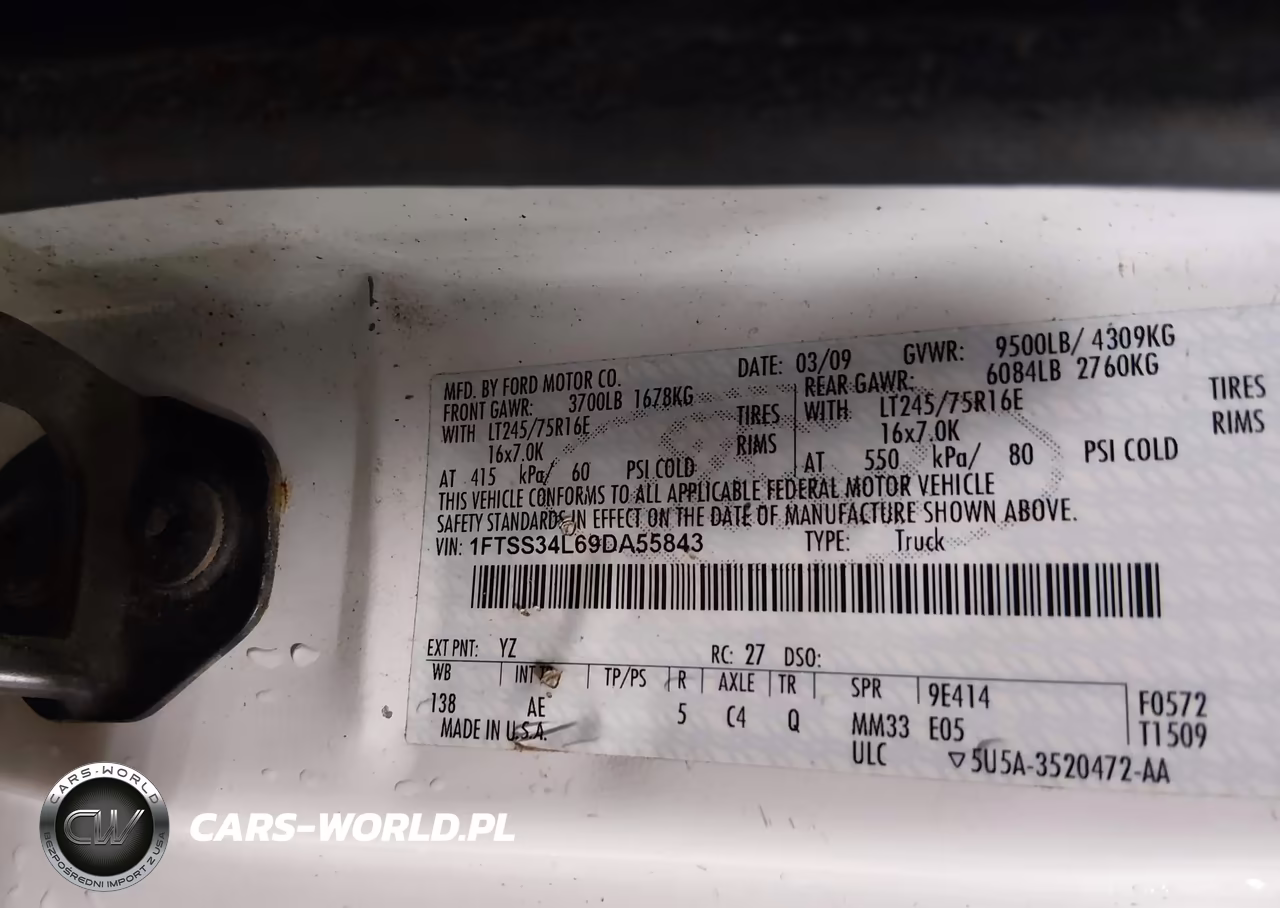 2009 Ford Econoline Cargo Van Commercial VIN:1FTSS34L69DA55843 - 9