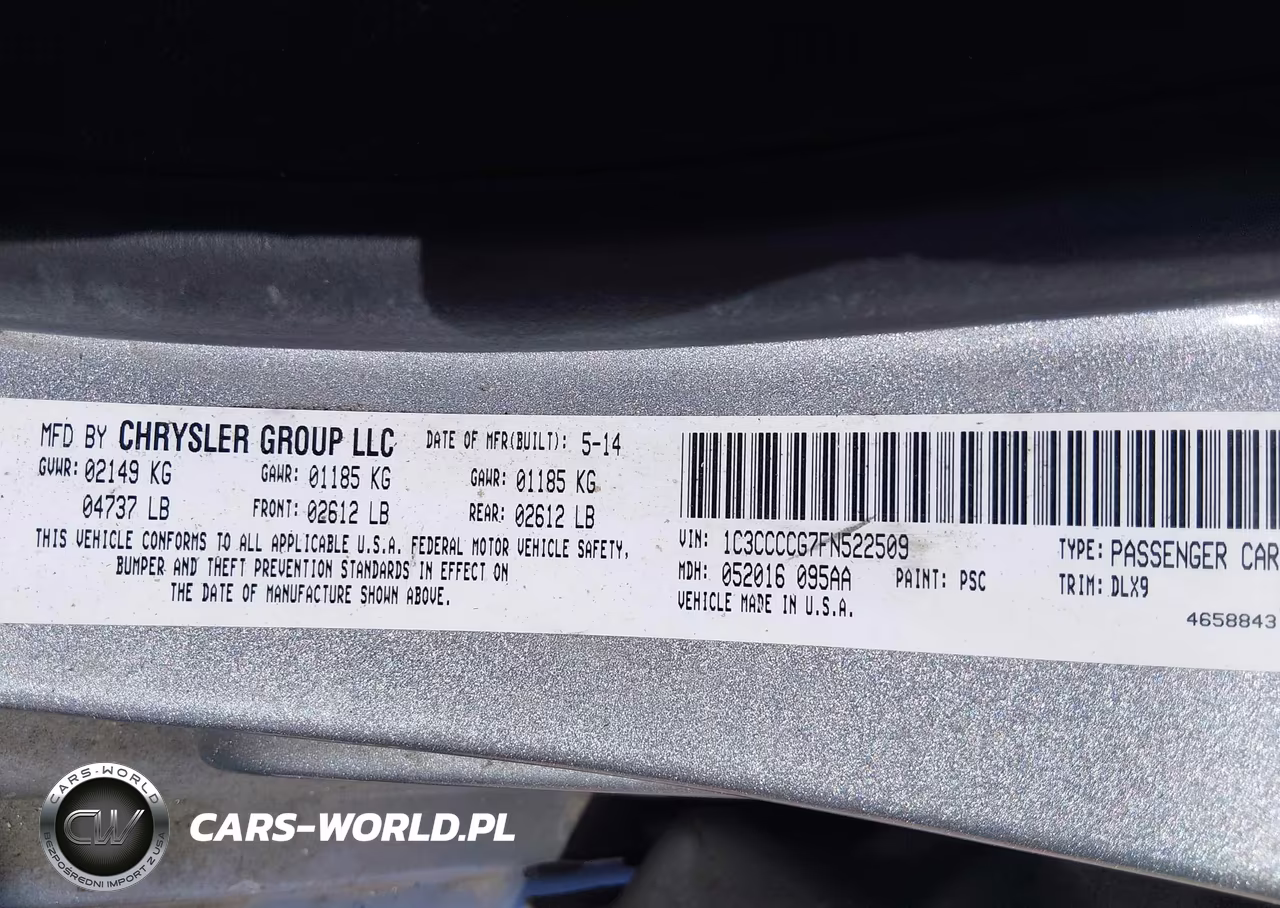 2015 Chrysler 200 C VIN:1C3CCCCG7FN522509 - 9