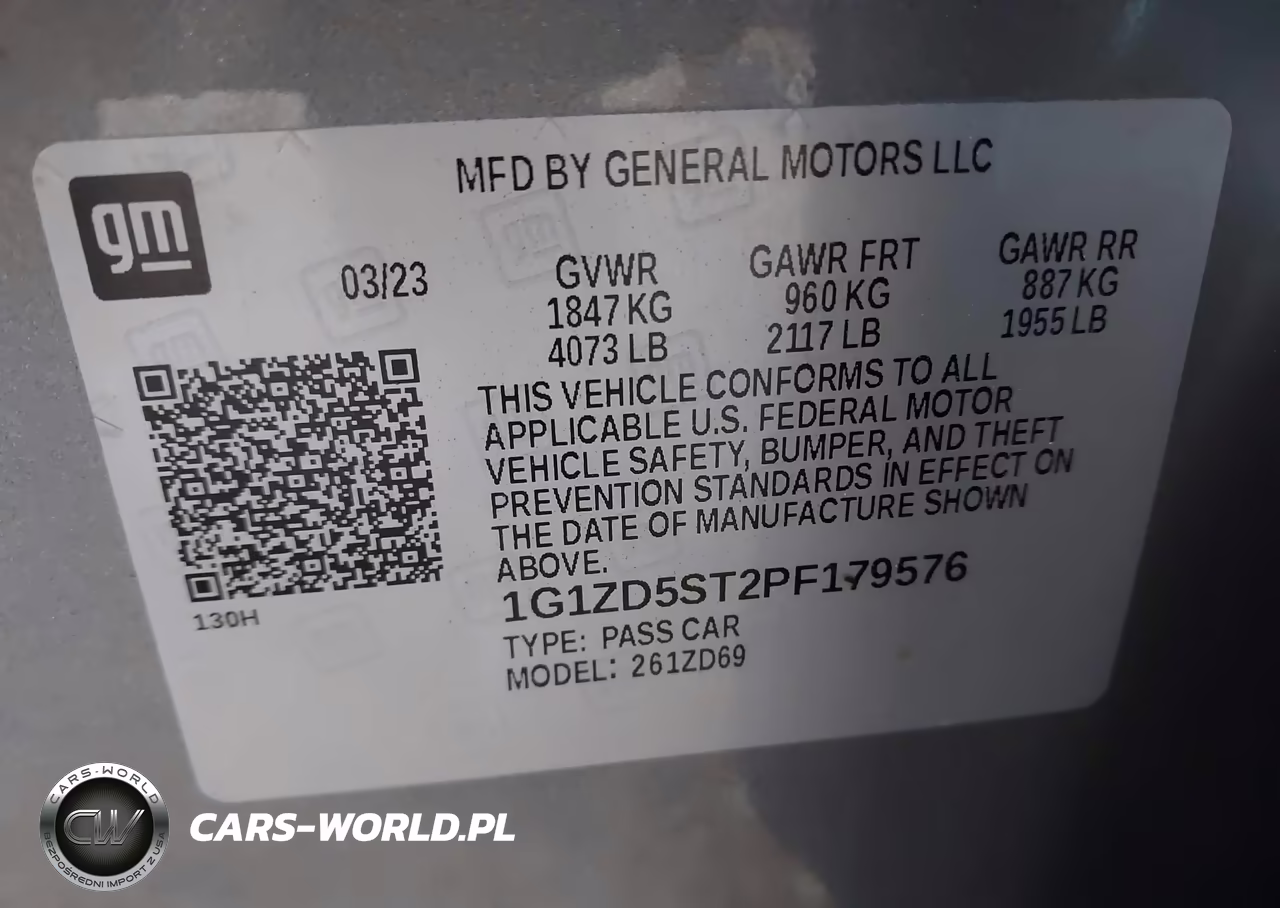 2023 Chevrolet Malibu Fwd 1Lt VIN:1G1ZD5ST2PF179576 - 9
