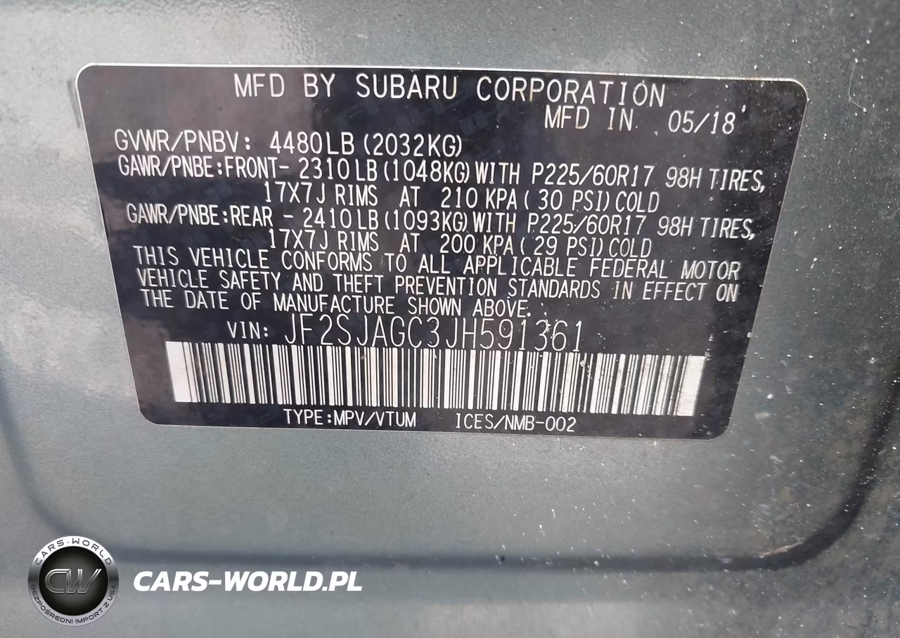 2018 Subaru Forester 2.5I Premium VIN:JF2SJAGC3JH591361 - 9