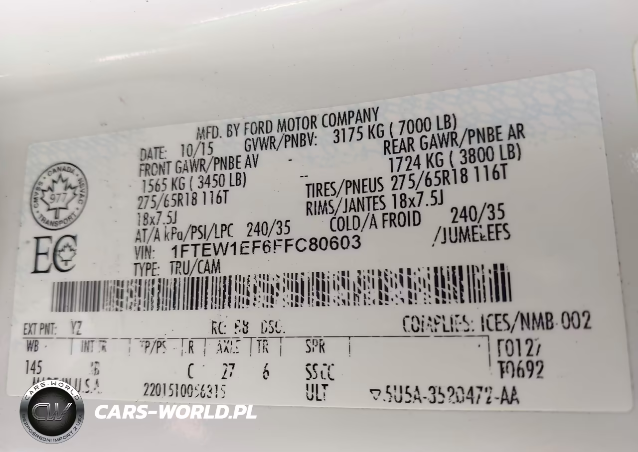 2015 Ford F-150 Xlt VIN:1FTEW1EF6FFC80603 - 9