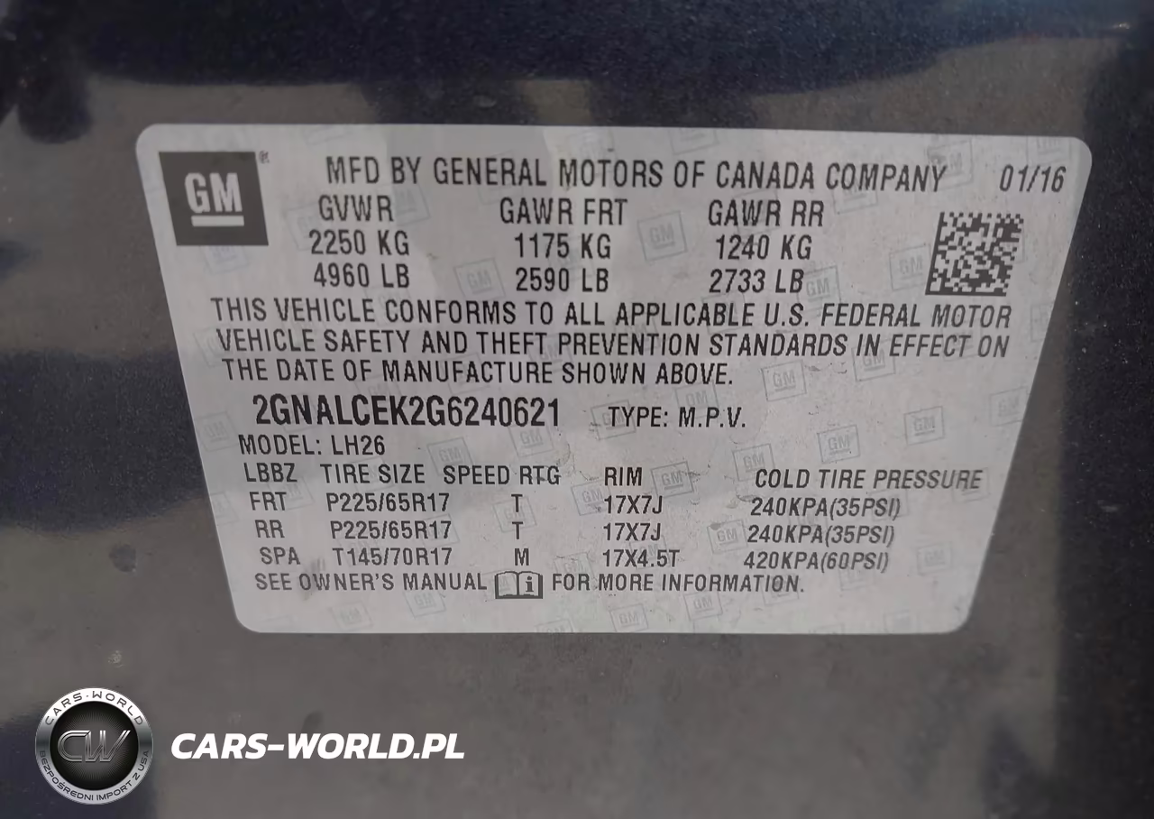 2016 Chevrolet Equinox Lt VIN:2GNALCEK2G6240621 - 9
