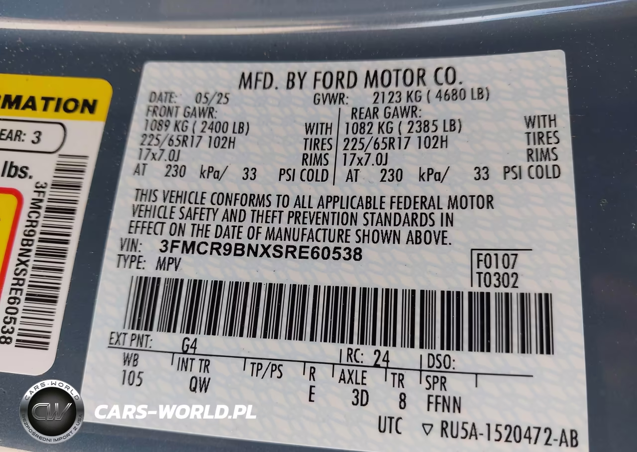 2025 Ford Bronco Sport Big Bend VIN:3FMCR9BNXSRE60538 - 9