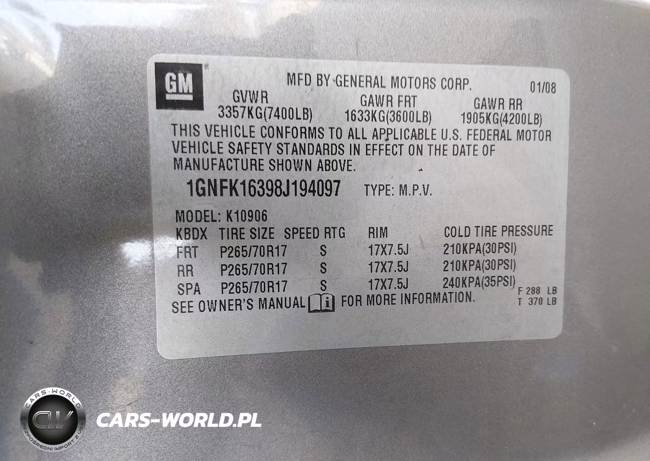 2008 Chevrolet Suburban 1500 Lt VIN:1GNFK16398J194097 - 9
