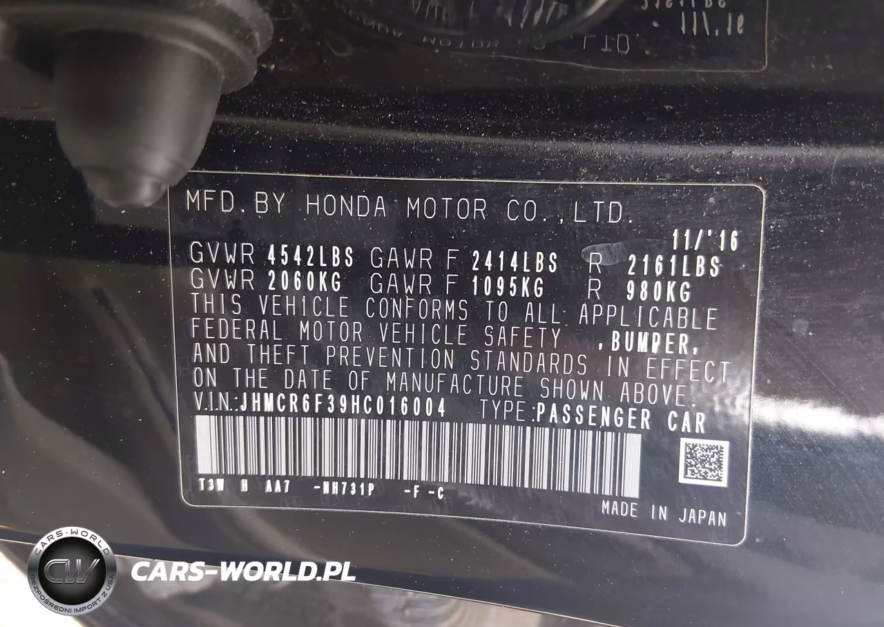 2017 Honda Accord Hybrid VIN:JHMCR6F39HC016004 - 9