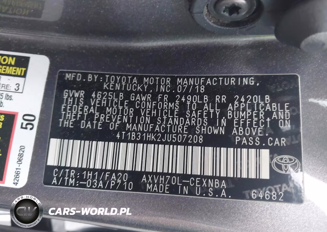 2018 Toyota Camry Hybrid Le VIN:4T1B31HK2JU507208 - 9