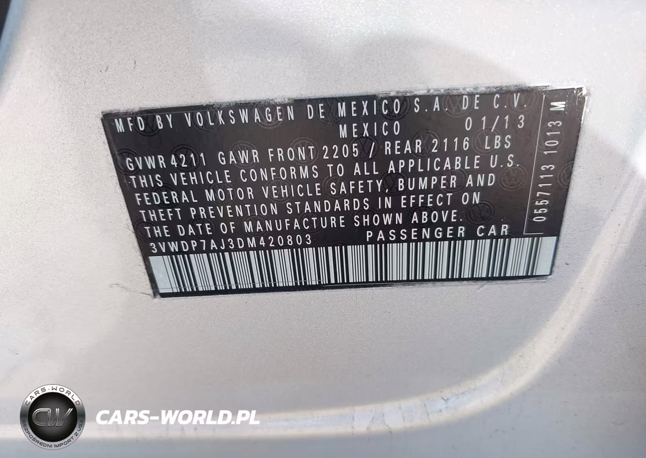 2013 Volkswagen Jetta 2.5L Se VIN:3VWDP7AJ3DM420803 - 9