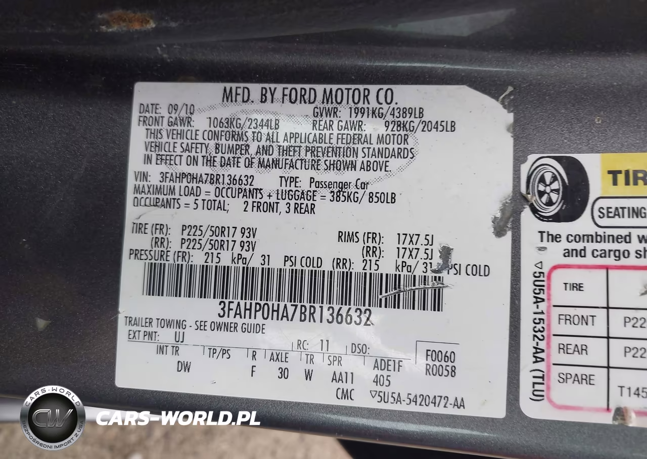 2011 Ford Fusion Se VIN:3FAHP0HA7BR136632 - 9