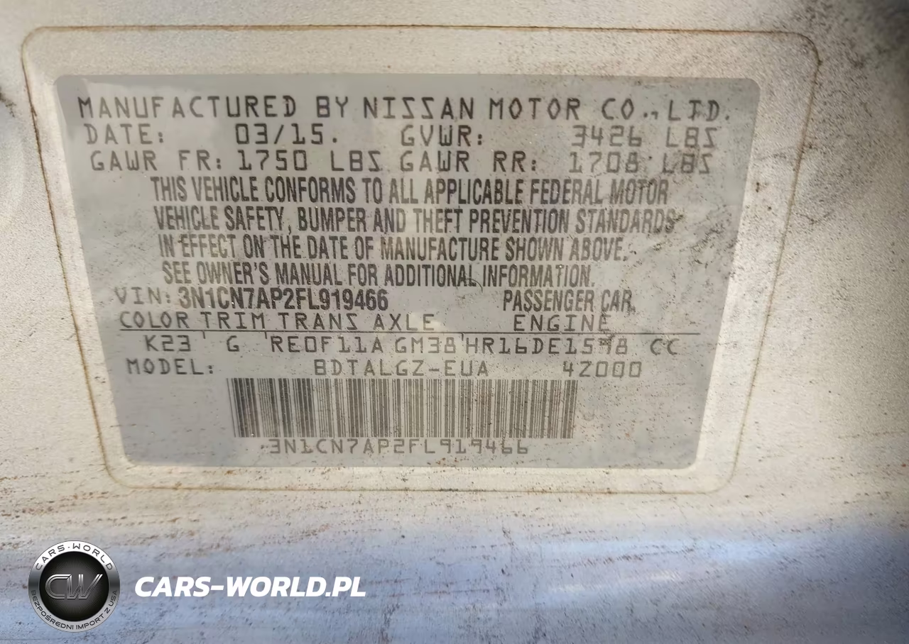 2015 Nissan Versa 1.6 Sl VIN:3N1CN7AP2FL919466 - 9