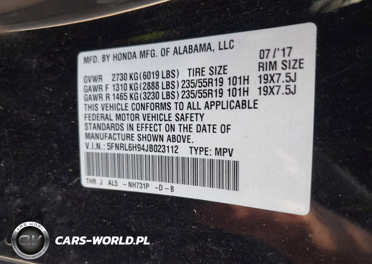 2018 Honda Odyssey Elite VIN:5FNRL6H94JB023112 - 9