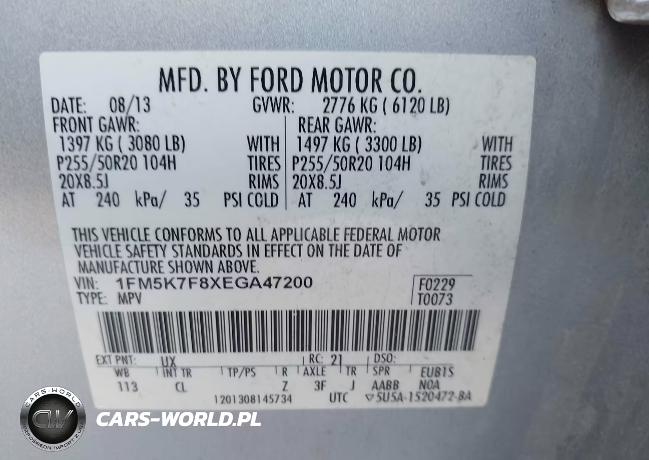2014 Ford Explorer Limited VIN:1FM5K7F8XEGA47200 - 9
