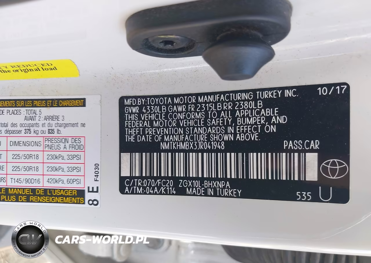 2018 Toyota C-Hr Xle Premium VIN:NMTKHMBX3JR041948 - 9