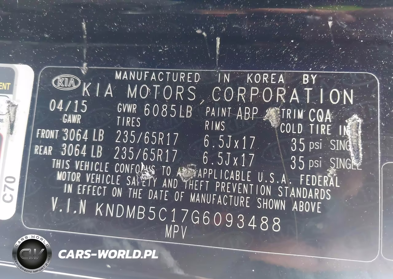 2016 Kia Sedona Lx VIN:KNDMB5C17G6093488 - 9