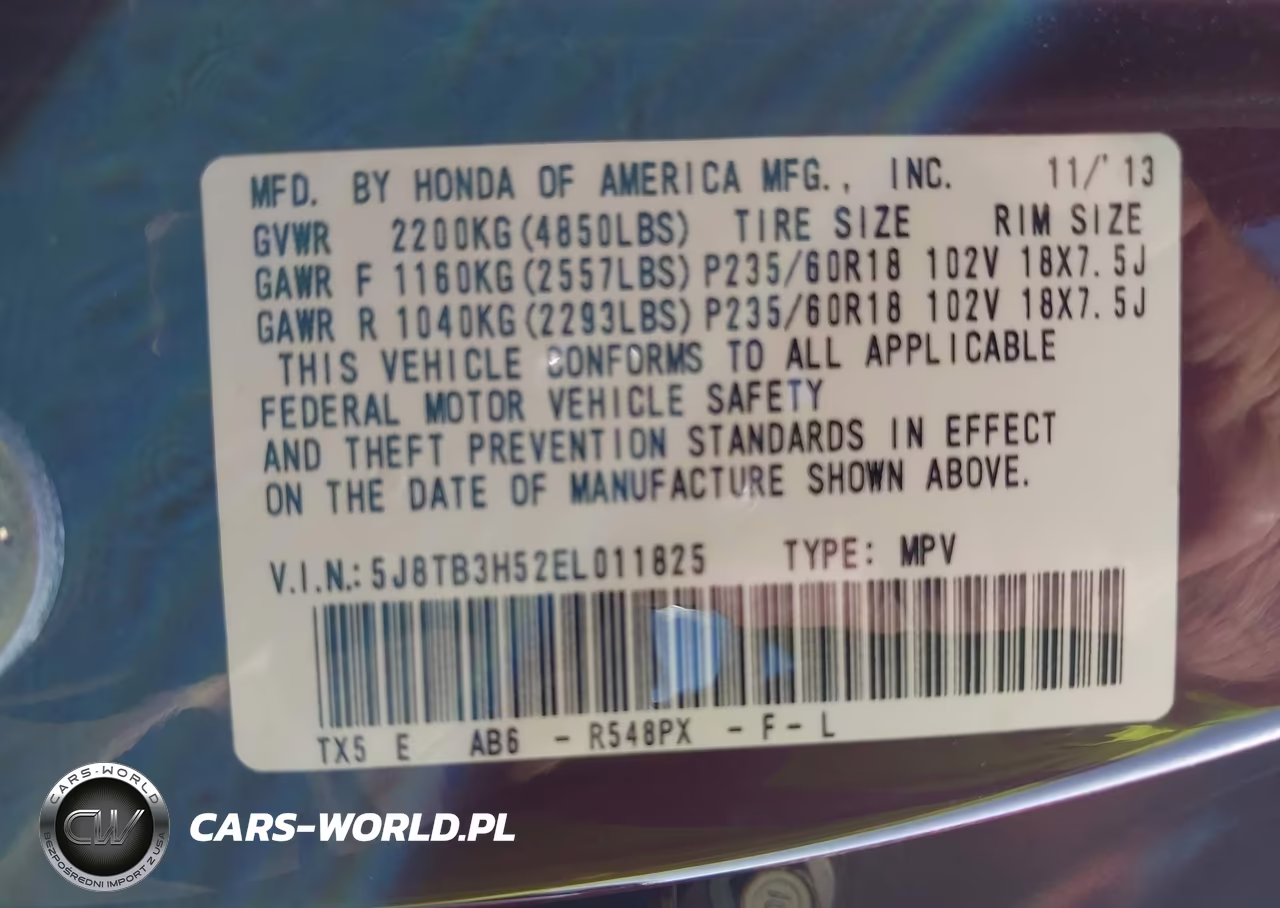 2014 Acura Rdx VIN:5J8TB3H52EL011825 - 9