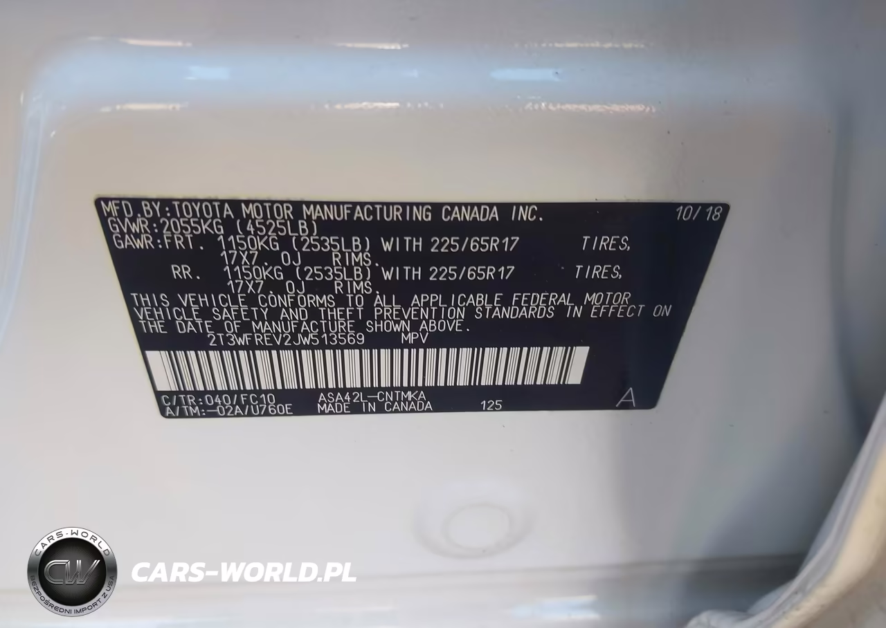 2018 Toyota Rav4 Xle VIN:2T3WFREV2JW513569 - 9