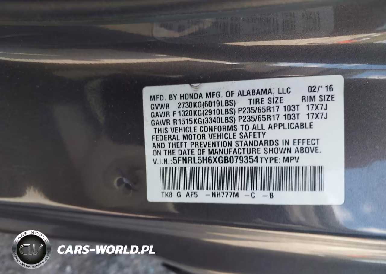 2016 Honda Odyssey Ex-L VIN:5FNRL5H6XGB079354 - 9
